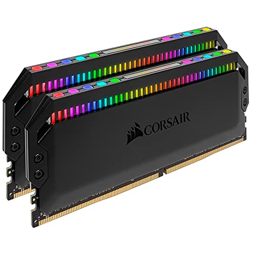 Corsair Dominator Platinum RGB 32GB (2x16GB) DDR4 3200 (PC4-28800) C16 1.35V AMD Optimized Memory- Black