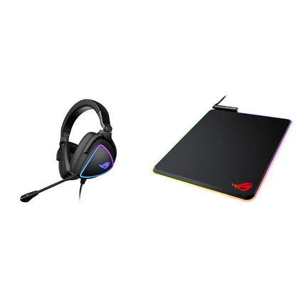 ASUS ROG Delta S Gaming Headset, Over-Ear Headphones & ROG Balteus RGB Gaming Mouse Pad