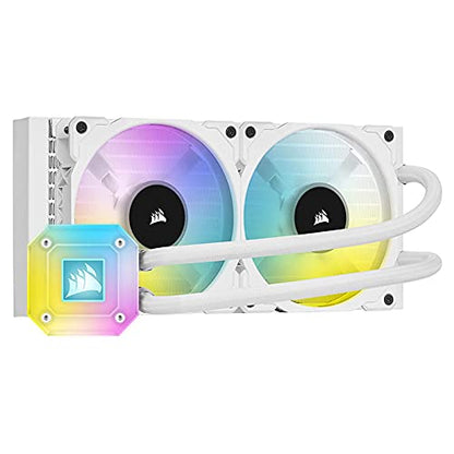 Corsair iCUE H100i Elite Capellix Liquid CPU Cooler - White Rgb Pump + Fans White 240mm Radiator