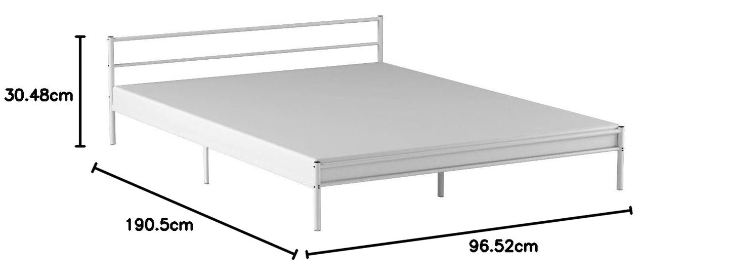 Zinus Twin Bed Frame - Geraldine 12 inch White Metal Platform Bed Frame with Headboard and Footboard - No Box Spring Needed, Under Bed Storage Space, Easy Assembly, Durable Steel Slat Support, Twin Traditional