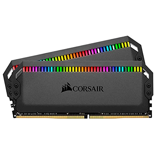 Corsair Dominator Platinum RGB 32GB (2x16GB) DDR4 3200 (PC4-28800) C16 1.35V AMD Optimized Memory- Black