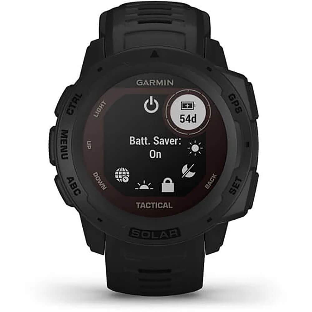 Garmin Instinct Solar Tactical, Solar-powered Rugged Outdoor Smartwatch with Tactical Features, Built-in Sports Apps and Health Monitoring, Black