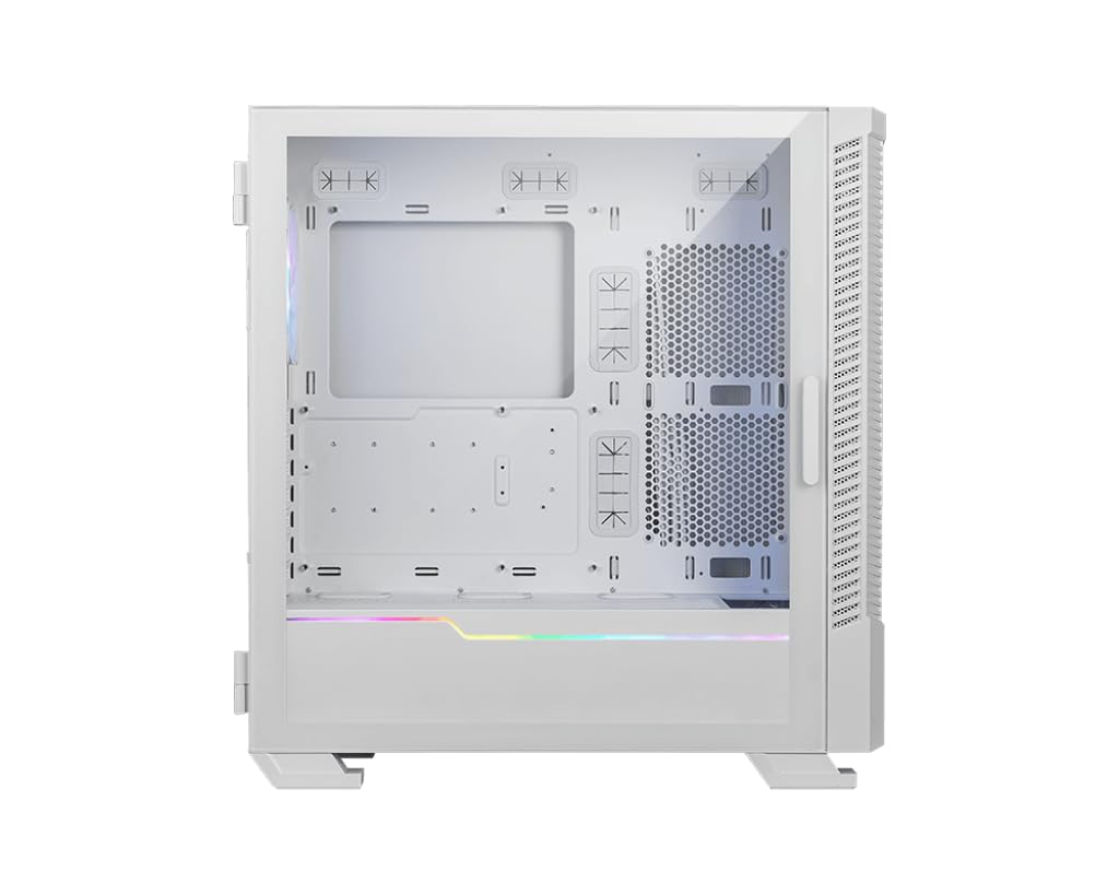 MSI MPG Velox 100R White - Mid-Tower Gaming PC Case - Tempered Glass Side Panel - 4 x 120mm ARGB Fans - Liquid Cooling Support up to 360mm Radiator - Mesh Panel for Optimized Airflow