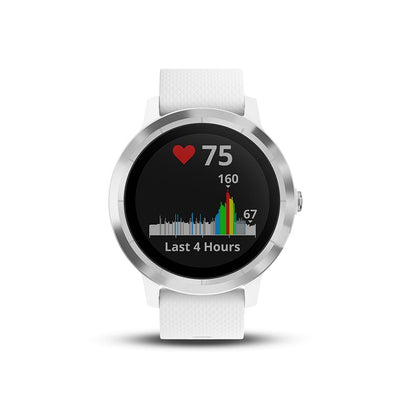 Garmin Vivoactive 3 Smartwatch, White & Stainless, 010-01769-20 White With Stainless Hardware