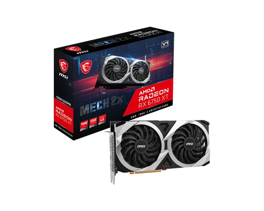 MSI Gaming Radeon RX 6750 XT 192-bit 12GB GDDR6 Boost Clock 2600MHz Dual Torx 3.0 Fans DP/HDMI FreeSync DirectX 12 VR Ready OC Graphics Card (RX 6750 XT MECH 2X 12G V1)