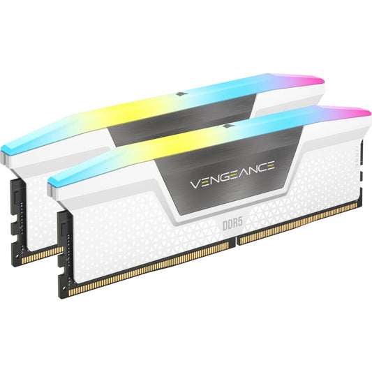 CORSAIR VENGEANCE RGB DDR5 RAM 32GB (2x16GB) 5600MHz CL36 Intel XMP ICUE Compatible Computer Memory - White (CMH32GX5M2B5600C36WK) 32GB (2x16GB)