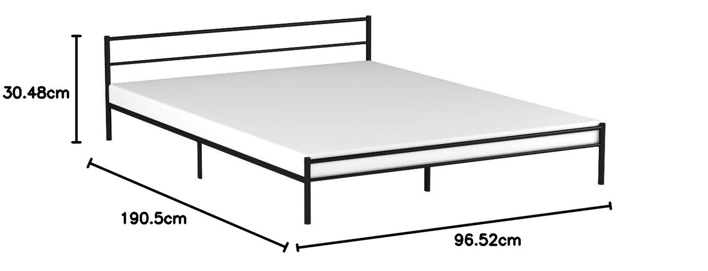 Zinus Twin Bed Frame - Geraldine 12 inch Black Metal Platform Bed Frame with Headboard and Footboard - No Box Spring Needed, Under Bed Storage Space, Easy Assembly, Durable Steel Slat Support, Twin Contemporary