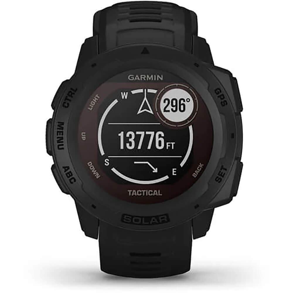 Garmin Instinct Solar Tactical, Solar-powered Rugged Outdoor Smartwatch with Tactical Features, Built-in Sports Apps and Health Monitoring, Black