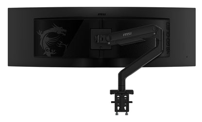 MSI MAG MT201 - Premium Heavy Duty Single Monitor Stand Arm, Supports 17-49" Screens and 44 lbs, VESA Compatible, Adjustable Spring Assisted Mount, Clamp & Grommet, Quick Release Plate - Black