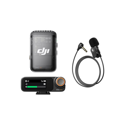 DJI Mic 2 (1 TX + 1 RX) + Lavalier Mic, Wireless Microphone, Intelligent Noise Cancelling, 32-bit Float Internal Recording, Optimized Sound, 250m (820 ft.) Range, Microphone for iPhone, Android, PC