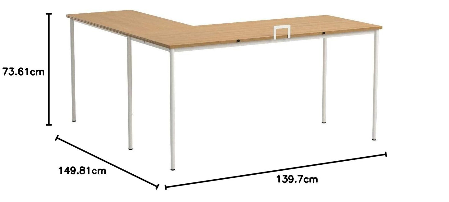 Zinus L-Shaped Corner Desk in Cream