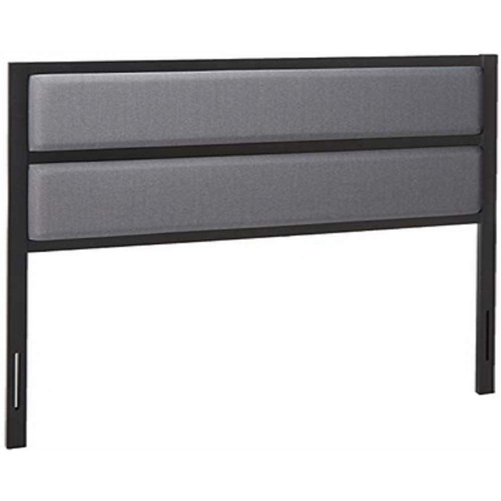 Zinus Modern Studio Upholstered Metal Headboard, Full/Queen Black