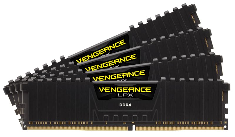 Corsair Vengeance LPX 64GB (4x16GB) DDR4 3733 (PC4-29800) C17 with Airflow for Intel Z370 - Black PC Memory CMK64GX4M4K3733C17 64GB Kit (4x16GB) 3733MHz C17