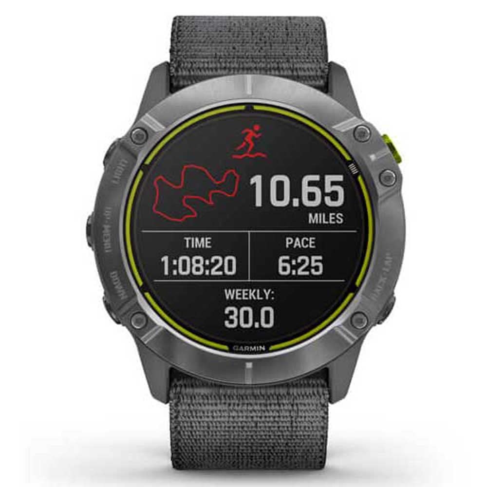 Garmin Enduro, Ultraperformance Multisport GPS Watch, Solar Charging, Battery Life Up to 80 Hours in GPS Mode, Steel with Gray UltraFit Nylon Band