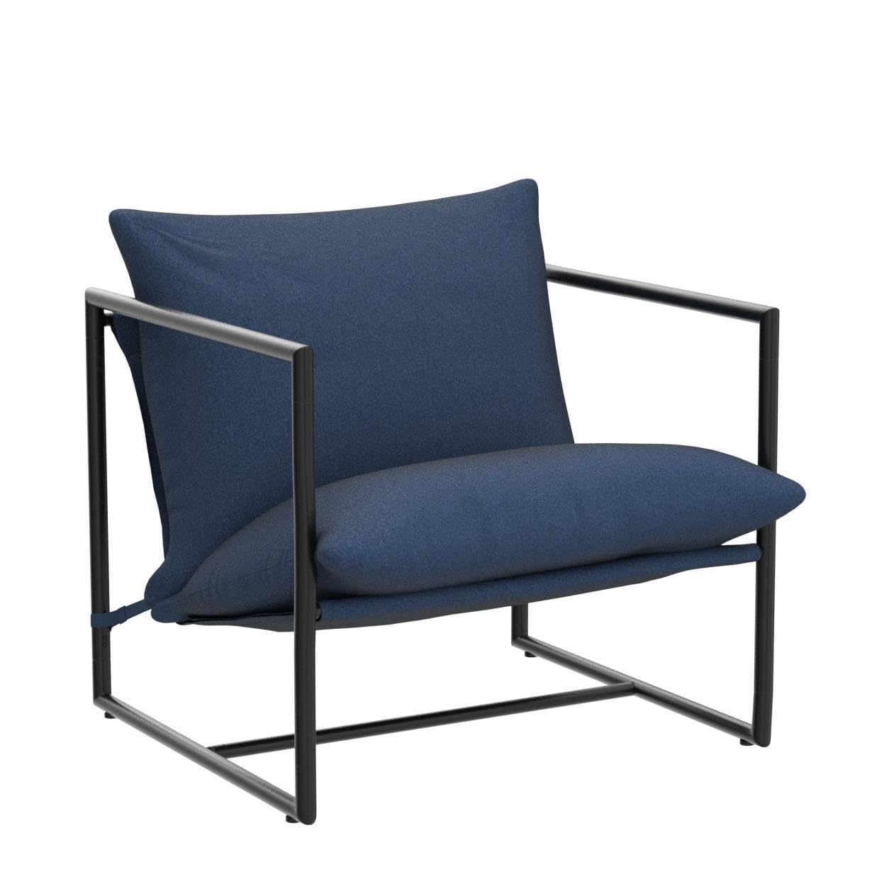 Zinus Aidan Sling Accent Chair – Modern Minimalist Design with Comfort Cushion, Durable Metal Framed Armchair with Foam Cushioning, Stylish Accent, Versatile Use, Navy Solid