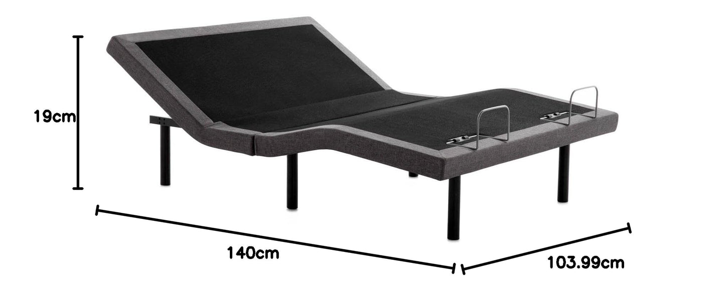 LUCID L300 Adjustable Bed Frame - Head and Foot Incline - USB - Wireless Remote - Easy 2 Person Assembly - Quiet Motor - Relax - TV - Working - Reading - Ergonomic - Electric Bed Base - Full Size Adjustable Base Only