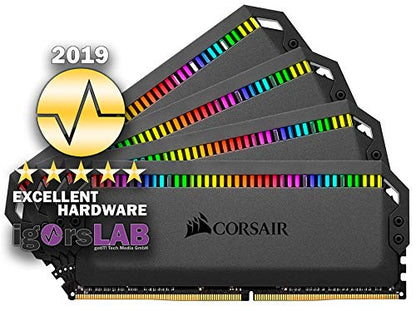 Corsair Dominator Platinum RGB 32GB (4x8GB) DDR4 3200 (PC4-25600) C16 1.35V Desktop Memory - Black