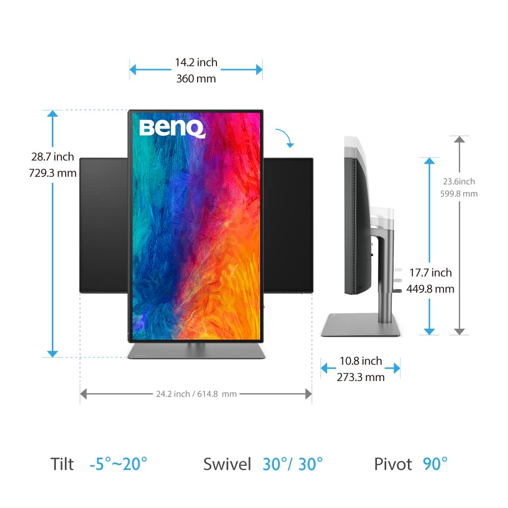 BenQ PD2725U 27" 4K UHD Monitor + BenQ ScreenBar Halo LED Monitor Light/Lamp 27 Inch DCI-P3 | IPS | 4K + Light Professional Mac-Friendly | Daisy Chain | Thunderbolt 3(65W) | KVM Switch