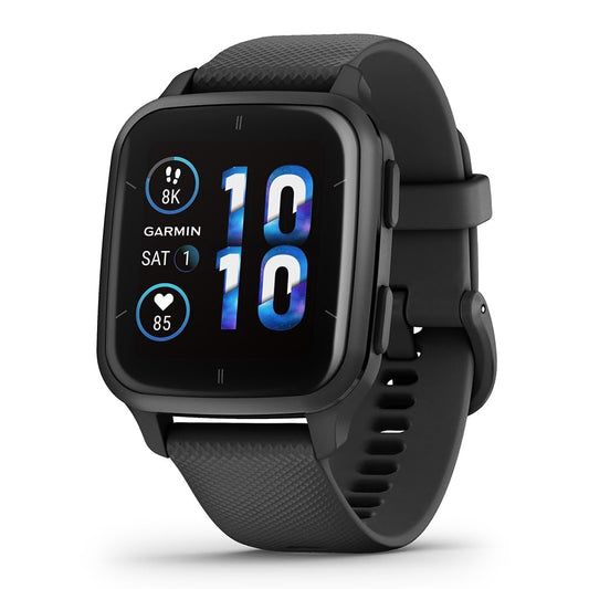 Garmin Venu® Sq 2 - Music Edition, GPS Smartwatch, All-Day Health Monitoring, Long-Lasting Battery Life, AMOLED Display, Slate and Black