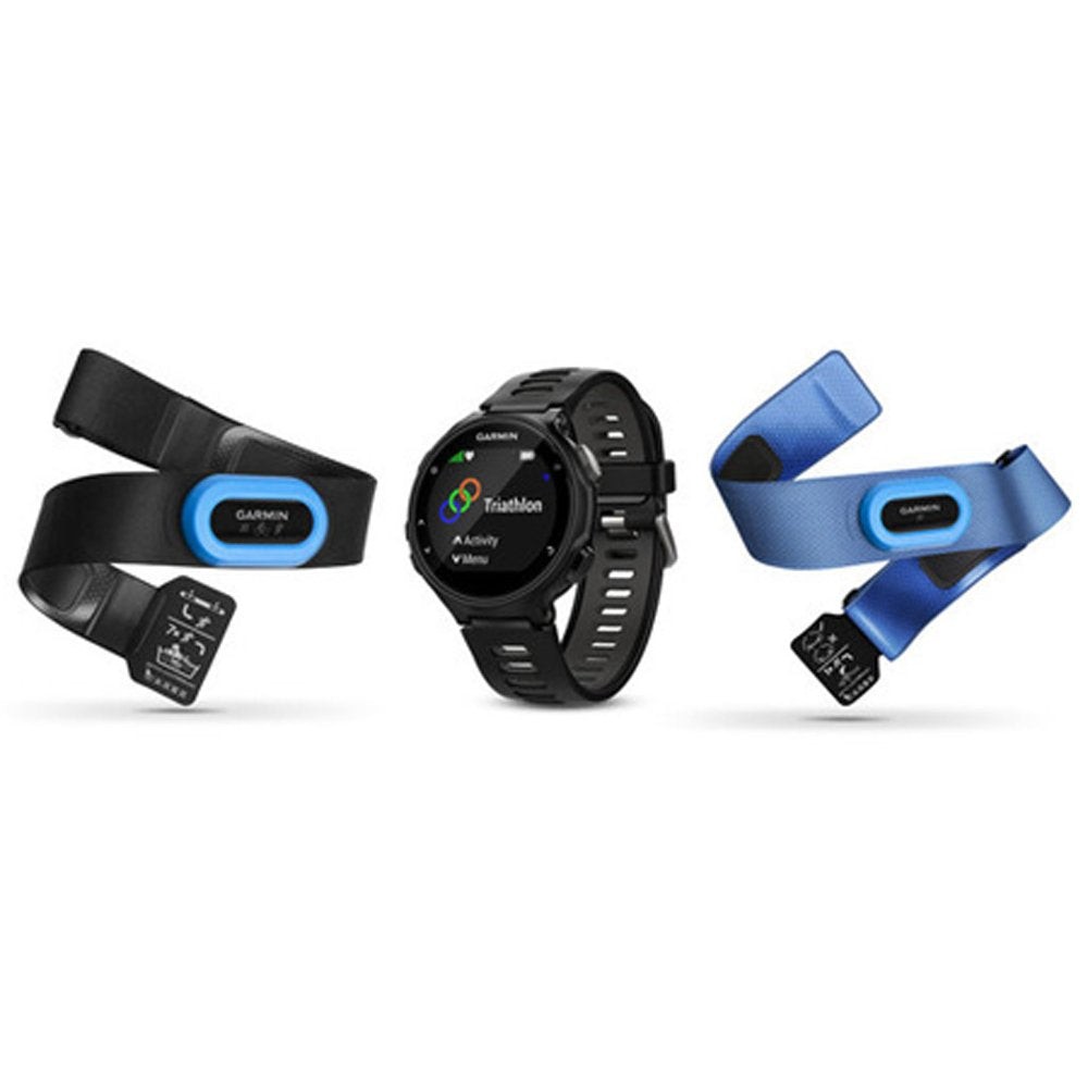 Garmin Forerunner 735XT GPS Unit, Black and Gray Tri-Bundle Black/Gray