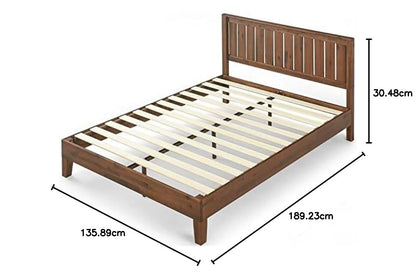 Zinus Full Bed Frame - Vivek Deluxe 12 inch Wood Platform Bed with Headboard, Wood Slats Support, Easy Assembly, No Boxspring Needed - Underbed Storage Space, Antique Espresso Finish, Full Size