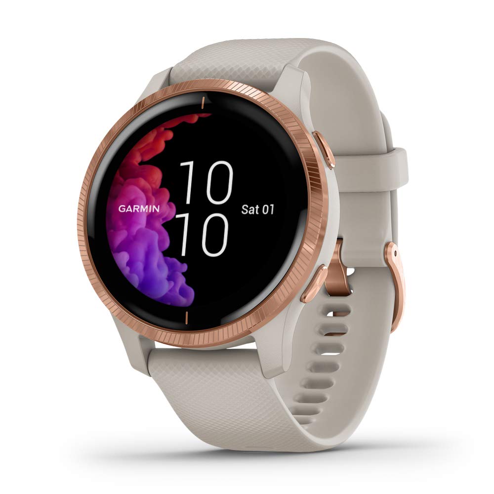 Garmin 010-02173-21 Venu, Light Sand with Rose Gold Hardware Rose Gold With Tan Band - Venu