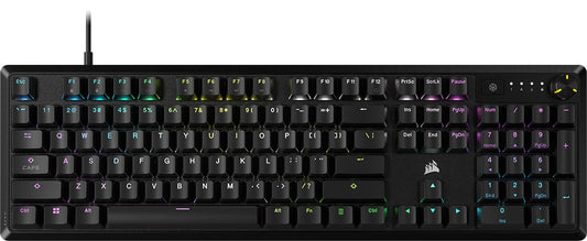 CORSAIR K70 CORE RGB Mechanical Gaming Keyboard - Pre-lubricated Corsair MLX Red Linear Keyswitches - Sound Dampening - Media Control Dial - iCUE Compatible - QWERTY NA Layout - Black