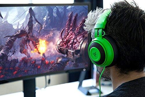 Razer Kraken Pro V2: Lightweight Aluminum Headband - Retractable Mic - in-Line Remote - Gaming Headset Works with PC, PS4, Xbox One, Switch, & Mobile Devices - Green Kraken Pro V2 - Green