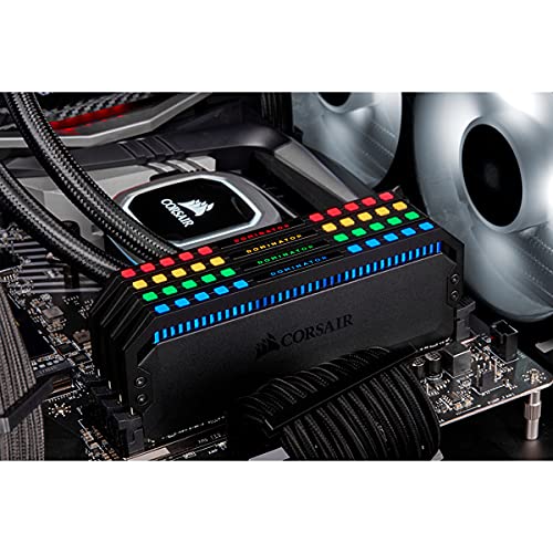 Corsair Dominator Platinum RGB 32GB (2x16GB) DDR4 3200 (PC4-28800) C16 1.35V AMD Optimized Memory- Black