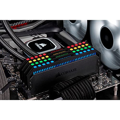 Corsair Dominator Platinum RGB 32GB (2x16GB) DDR4 3200 (PC4-28800) C16 1.35V AMD Optimized Memory- Black