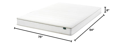 ZINUS 6 Inch Foam and Spring Hybrid Mattress [New Version], Full, Fiberglass Free, Medium Firmness, Durable Support, Certified Safe Foams & Fabric, Mattress in A Box White 6" New Small Box