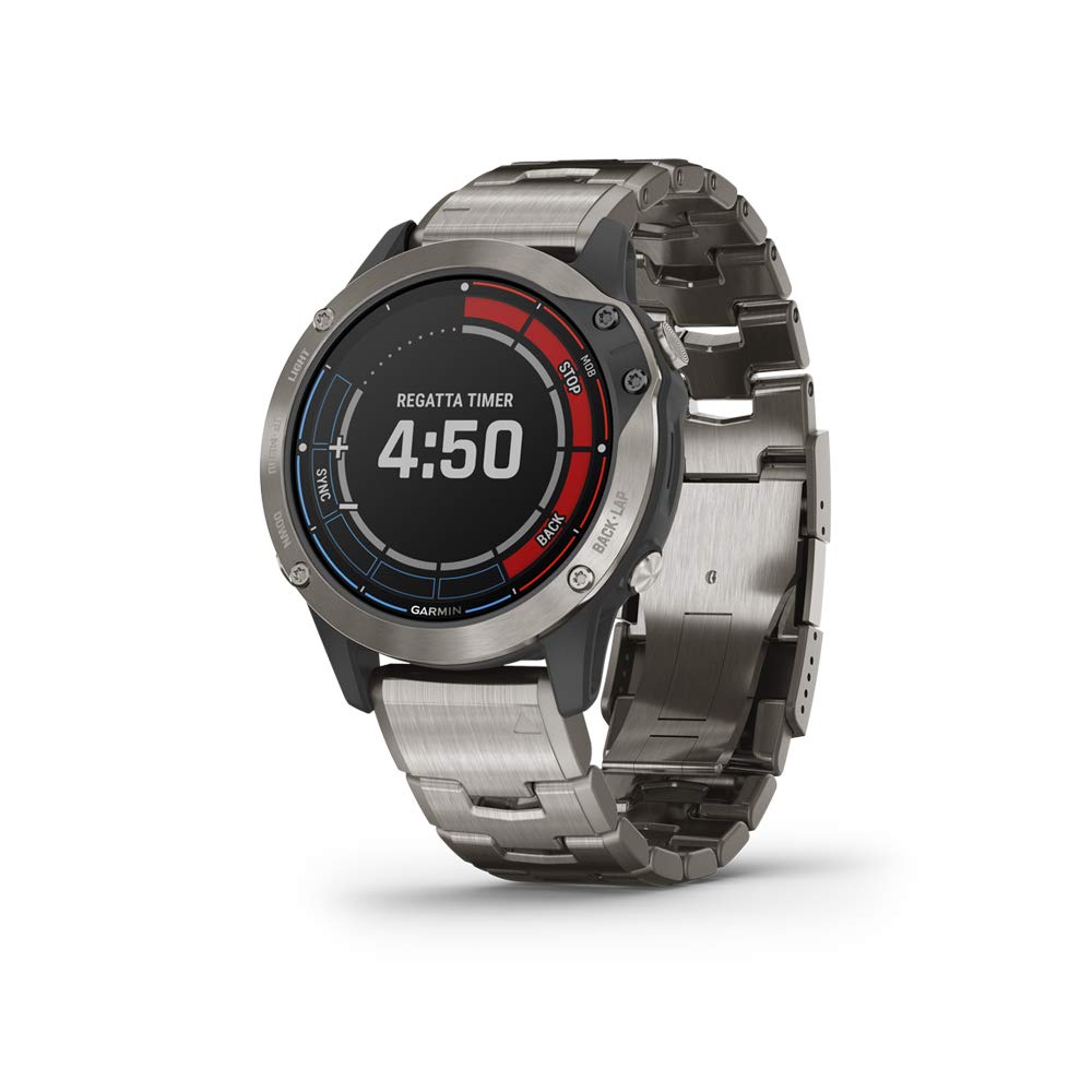 Garmin quatix 6 Titanium, Multisport Marine Smartwatch, Comprehensive Boat Connectivity (010-02158-94)