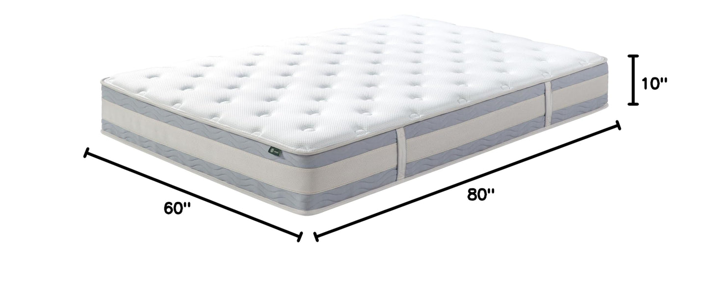 Zinus 10 Inch Comfort Support Hybrid Mattress [New Version], Queen, Fiberglass Free, Medium Plush, Motion Isolation, Certified Safe Foams & Fabric, Mattress in A Box White 10" New Small Box