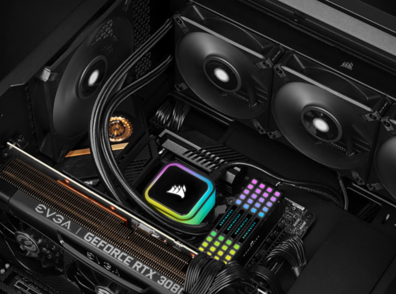 Corsair iCUE H115i RGB Elite Liquid CPU Cooler (16 Dynamic RGB LEDs, 140mm AF Elite Series FDB Fans, 280mm Radiator, iCUE Software Compatible, LGA 1700, 1200, 115X, 2066, and AM4 Sockets) Black 280mm AIO