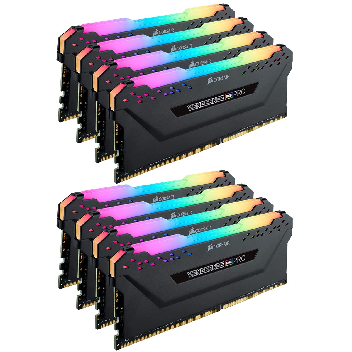 CORSAIR VENGEANCE RGB PRO 256GB (8x32GB) DDR4 3200 (PC4-25600) C16 Desktop memory–Black