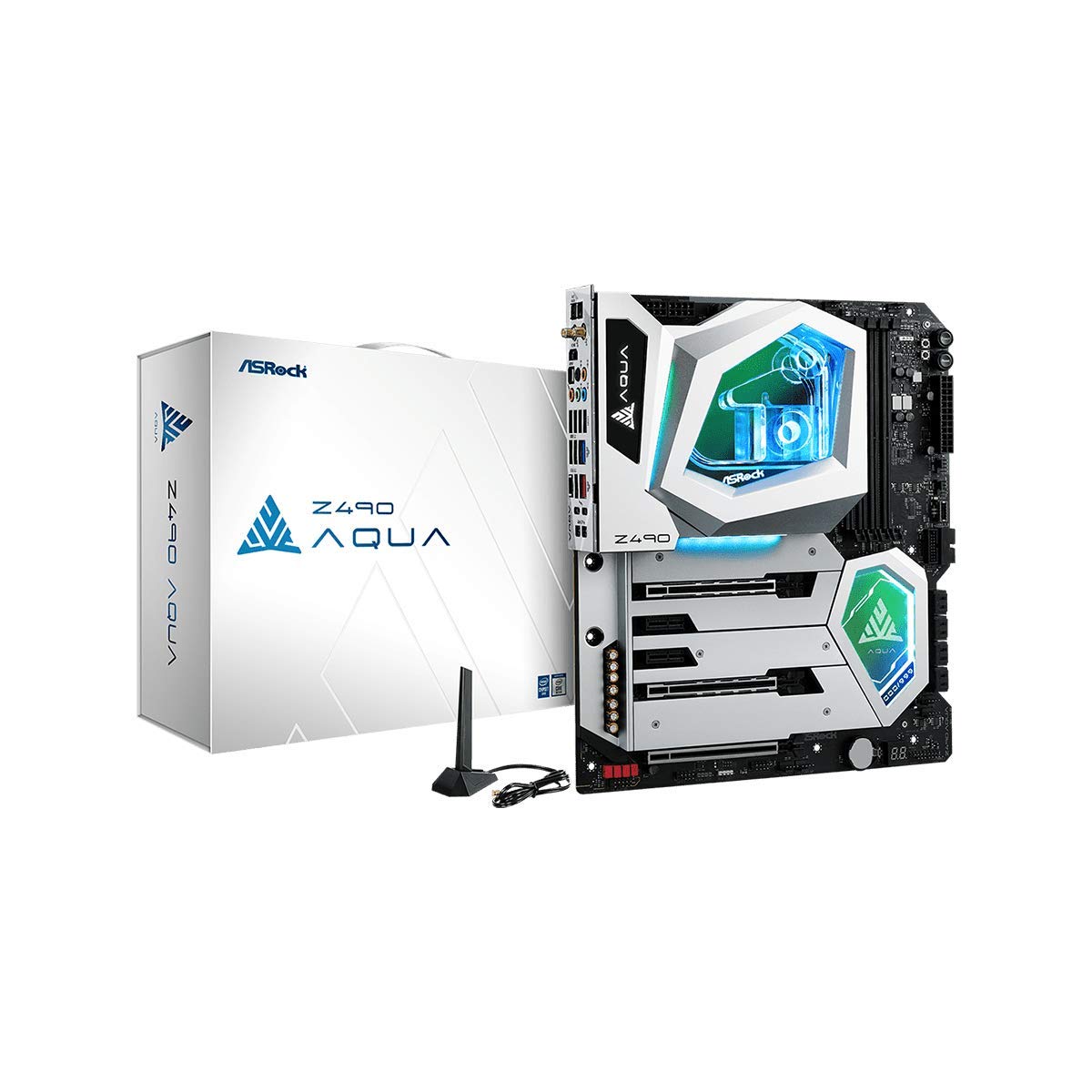 ASRock Z490 Aqua LGA 1200 Intel Z490 SATA 6Gb/s Extended ATX Intel Motherboard