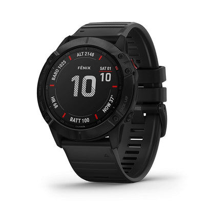 Garmin Fenix 6X Sapphire, Premium Multisport GPS Watch, features Mapping, Music, Grade-Adjusted Pace Guidance and Pulse Ox Sensors, Dark Gray with Black Band, 6X Sapphire - Dark Gray with Black Band, 010-02157-10