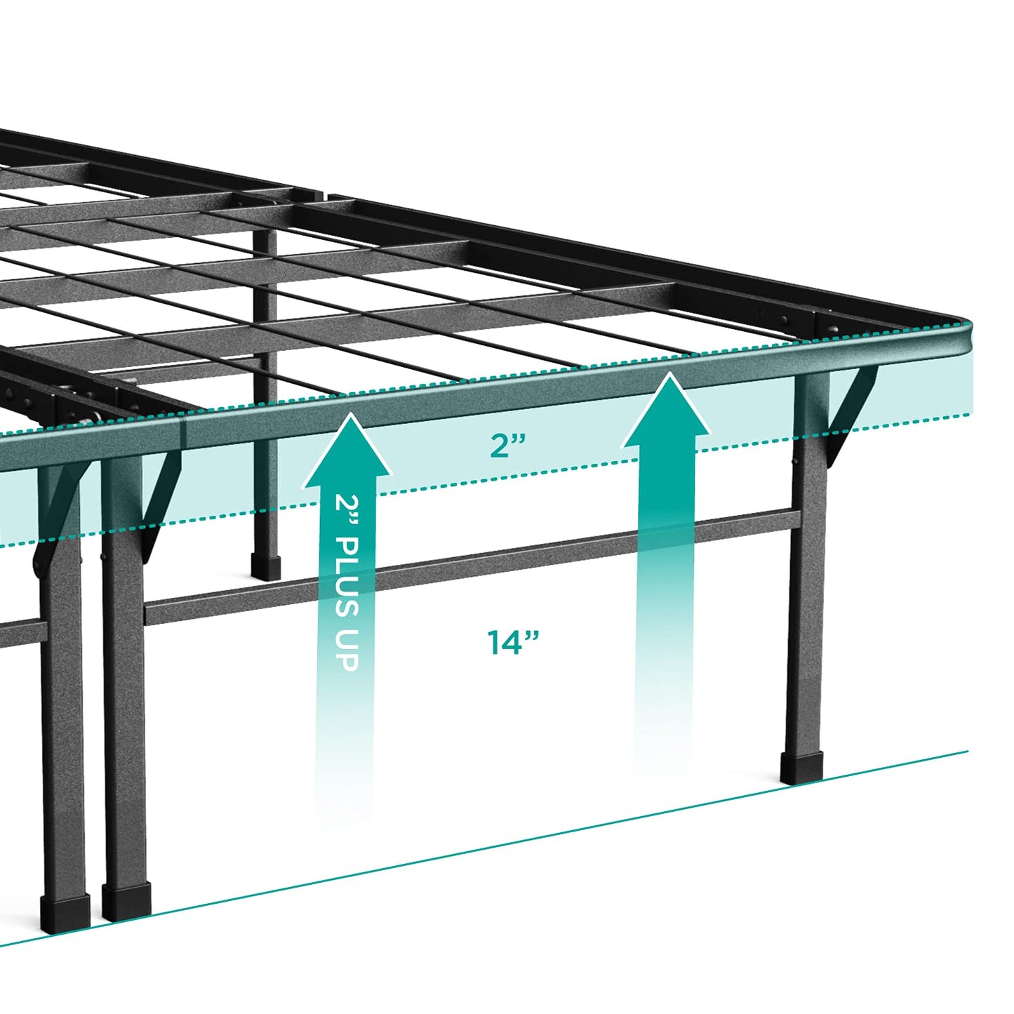 Zinus OLB-SB13-16Q 16 Inch SmartBase Deluxe Mattress Foundation/ 2 Extra Inches high for Under-bed Storage / Platform Bed Frame / Box Spring Replacement / Strong / Sturdy / Quiet Noise-Free, Queen, Black