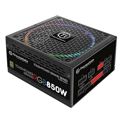 Thermaltake Toughpower Grand RGB 850W 80+ Gold Smart Zero 256-Color RGB Fan Fully Modular Power Supply 10 YR Warranty PS-TPG-0850FPCGUS-R