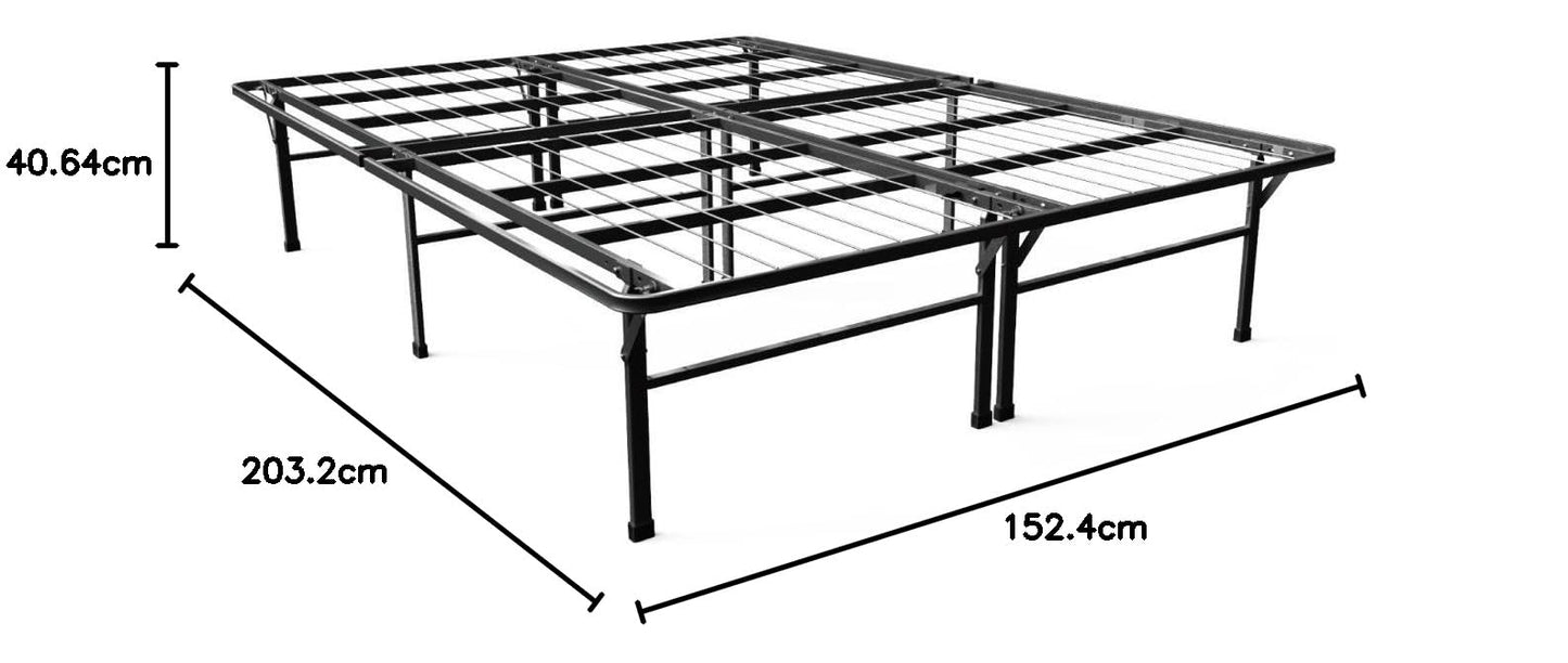 Zinus OLB-SB13-16Q 16 Inch SmartBase Deluxe Mattress Foundation/ 2 Extra Inches high for Under-bed Storage / Platform Bed Frame / Box Spring Replacement / Strong / Sturdy / Quiet Noise-Free, Queen, Black