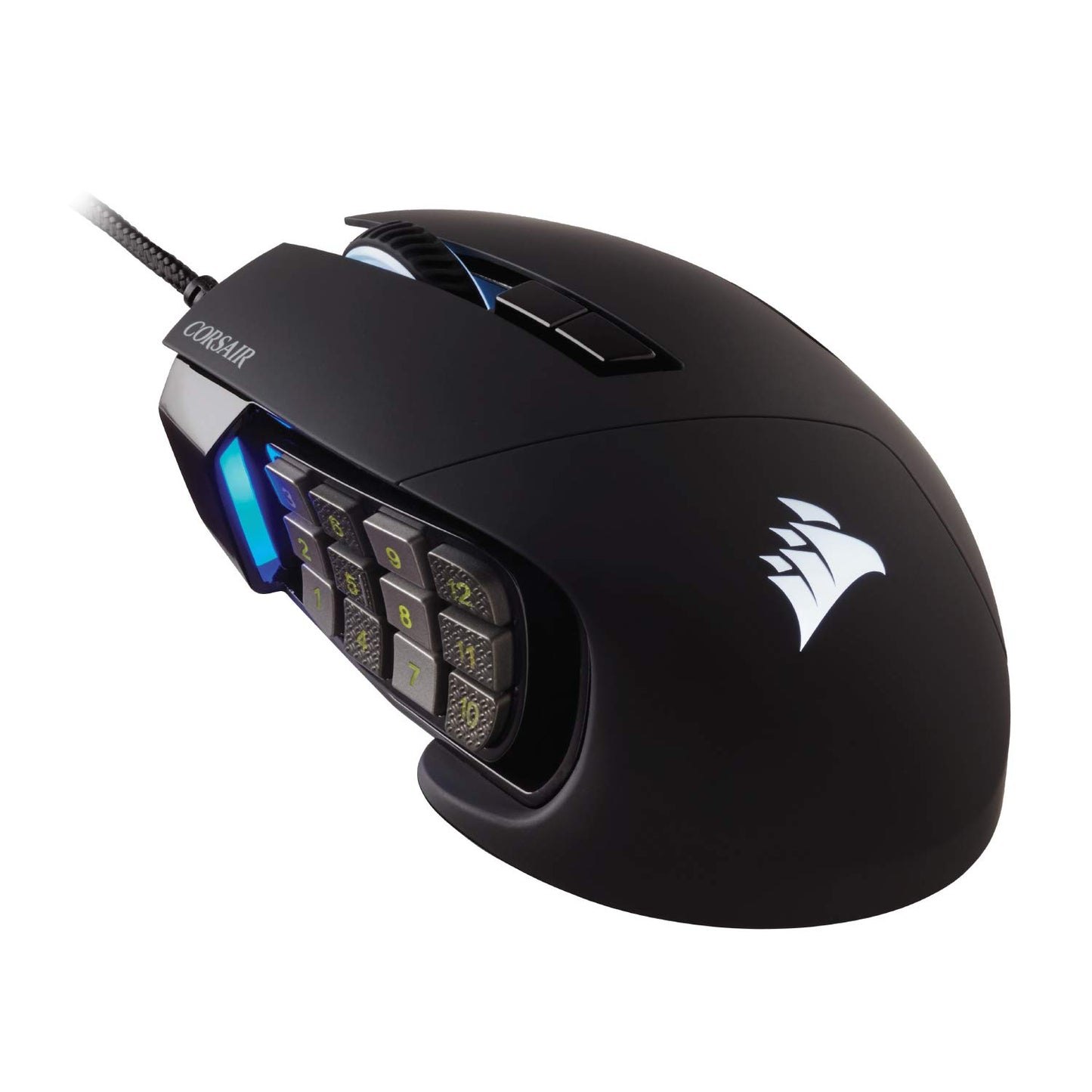 Corsair SCIMITAR RGB ELITE Gaming Mouse For MOBA, MMO - 18,000 DPI - 17 Progammable Buttons - iCUE Compatible - Black Wired