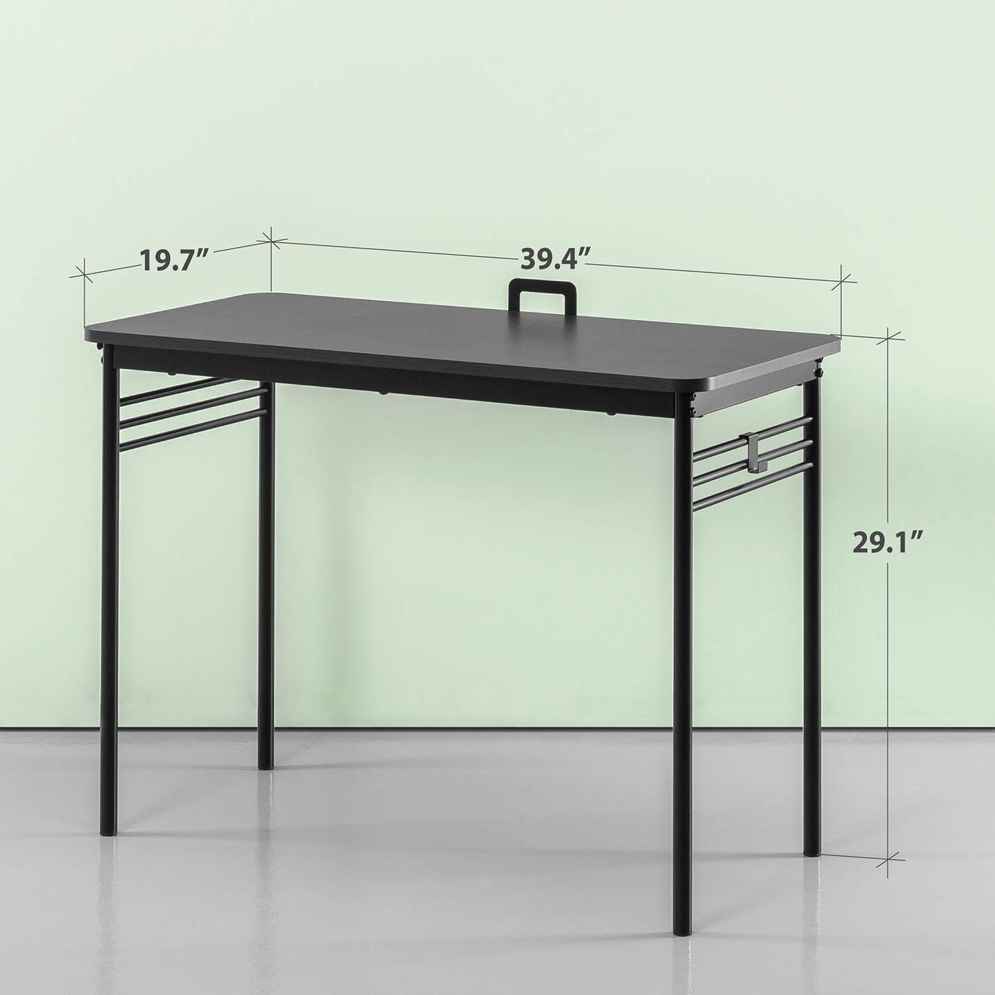 Zinus Retro Metal Framed Desk in Espresso Contemporary