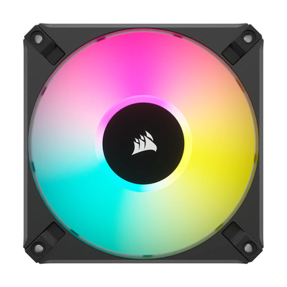 Corsair iCUE AF120 RGB Elite 120mm PWM Fan - Eight RGB LEDs - AirGuide Technology - Fluid Dynamic Bearing - Zero RPM Fan Mode - CORSAIR iCUE Software Compatible - Black For Desktop AF RGB ELITE Single (120mm)