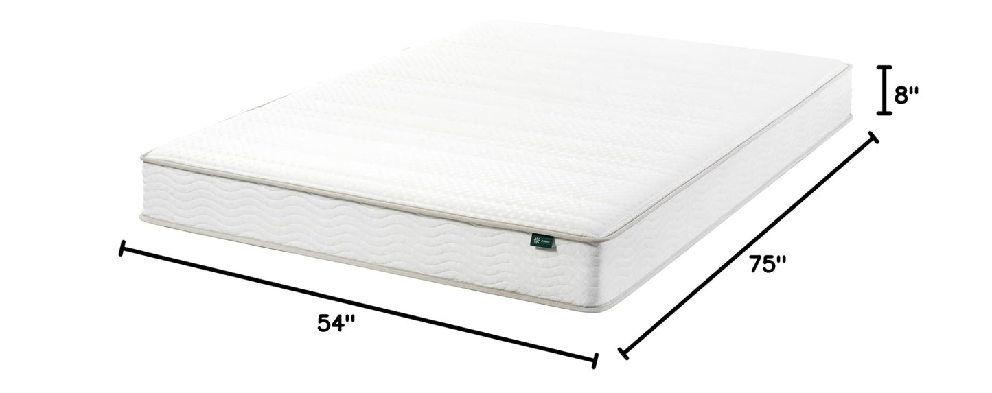 ZINUS 8 Inch Foam and Spring Hybrid Mattress [New Version], Full, Fiberglass free, Medium Firmness, Durable Support, Certified Safe Foams & Fabric, Mattress in A Box White 8" New Small Box