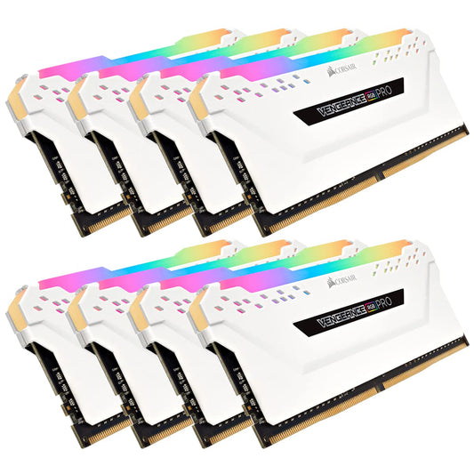 Corsair Vengeance RGB PRO 256GB (8x32GB) DDR4 3200 (PC4-25600) C16 Desktop Memory–White