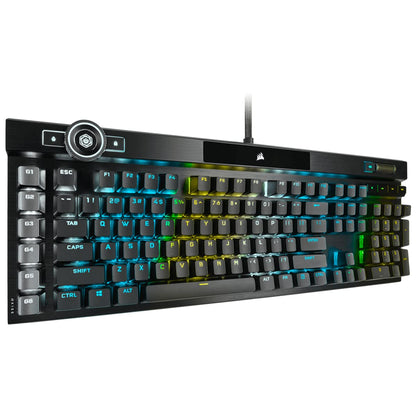 CORSAIR K100 RGB Mechanical Gaming Keyboard - CHERRY MX SPEED RGB Silver Keyswitches - PBT Double-Shot Keycaps - Elgato Stream Deck and iCUE Compatible - QWERTY NA Layout - Black CHERRY MX SPEED Switches