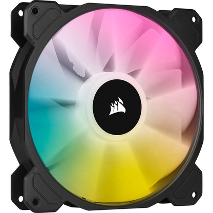 CORSAIR iCUE SP140 RGB Elite Performance 140mm PWM Dual Fan Kit with Lighting Node CORE, Black 2 Pack with Lighting Node CORE