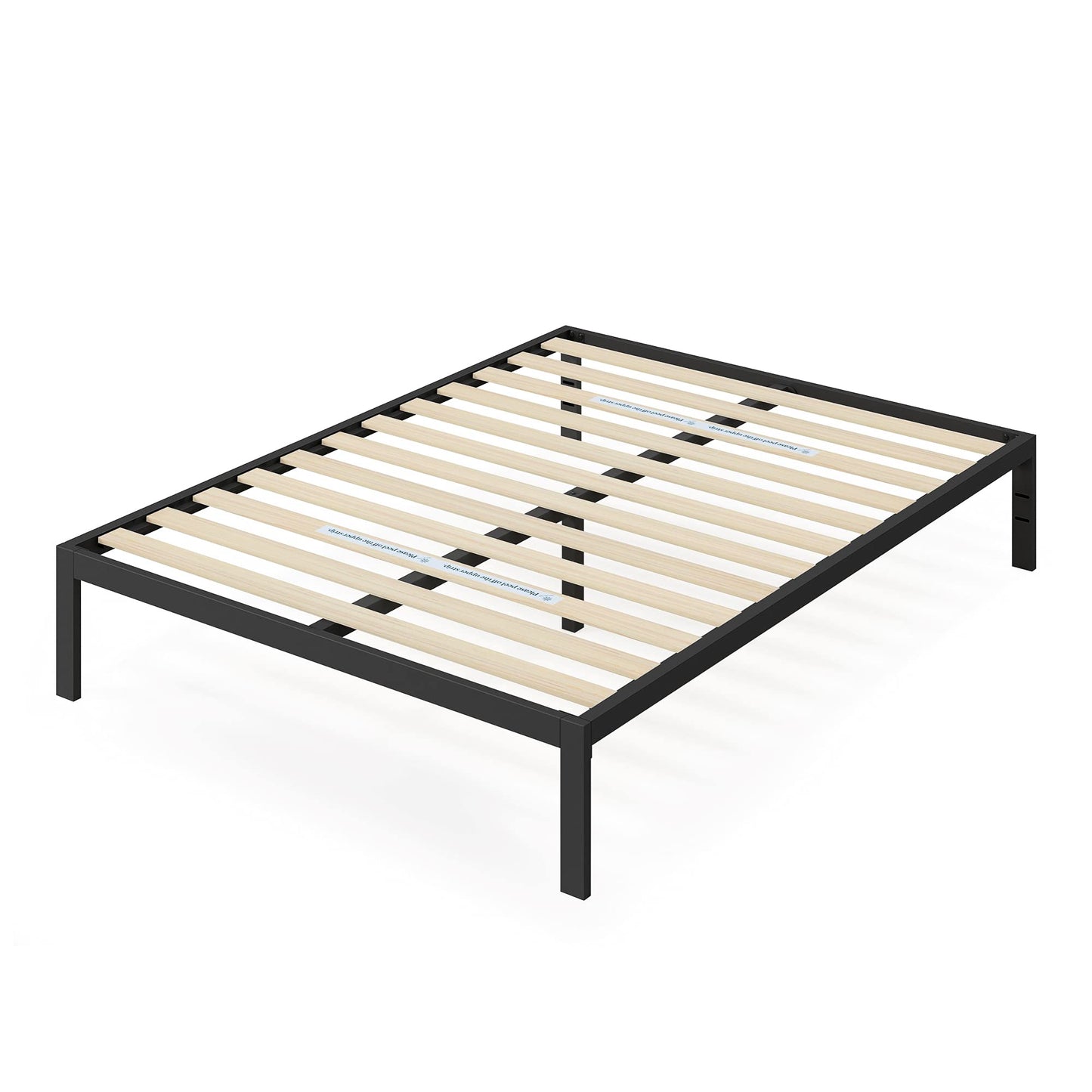 Zinus Full Bed Frame - Mia 15 inch Metal Bed Frame with Wood Slat Support, No Box Spring Needed, Easy Assembly - Minimalist Platform Bed Frame with Underbed Storage Space, Full Size Black