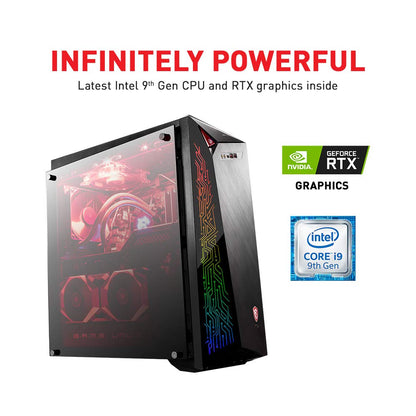 MSI Infinite X Plus 9SF-270US Enthusiast Gaming Desktop GeForce RTX 2080 Ti 11G Intel Core i9-9900K 32GB 512GB SSD + 2TB HDD Windows 10 Pro VR Ready + KB and Mouse RTX 2080 Ti 11G | i9-9900K | 512GB+2TB