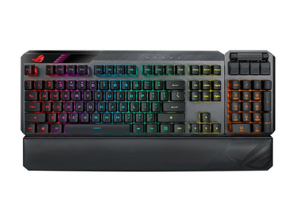 ASUS ROG Claymore II Wireless Modular Gaming Mechanical Keyboard (ROG RX Switches, Detachable numpad & Wrist Rest for TKL 80%/100%, Aura Sync, Media Controls, Fast Charge, USB 2.0 Passthrough)-Black